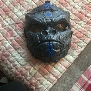 Tactical Cyber Skull Mask with Blue Accents